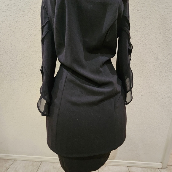 Dkny Women's Pleated Chiffon Sheath Dress, size 2, NWT, Black - Picture 8 of 8